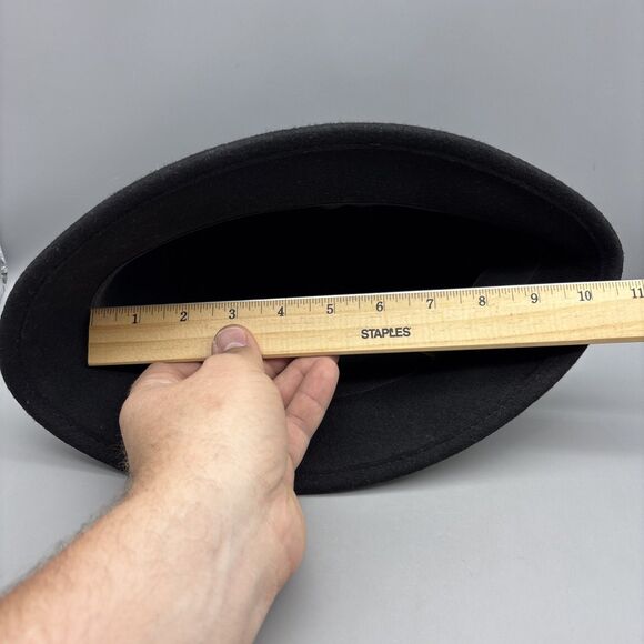 Scala Collezione Cloche Hat Womens One Size Wool Black Horsebit Trim - Picture 8 of 10